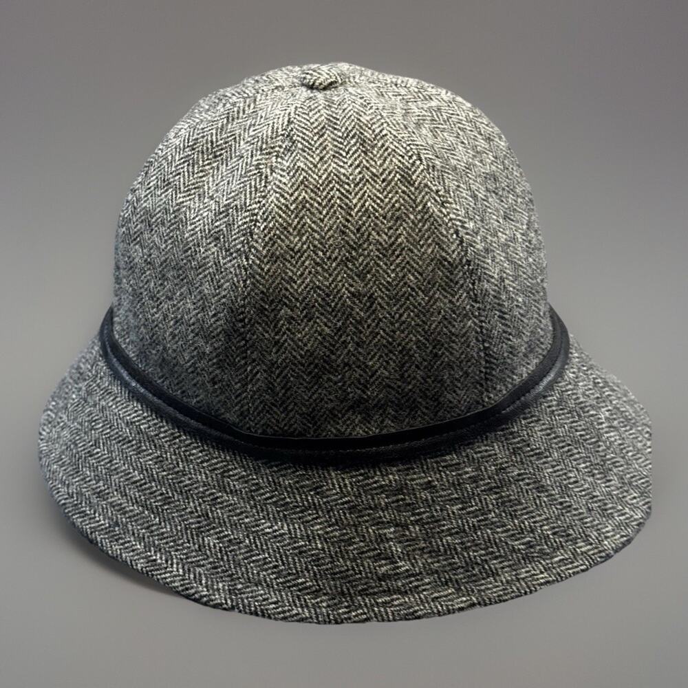 Vintage Coach Wool Herringbone Cloche Bucket Hat Made In Italy Y2K -555